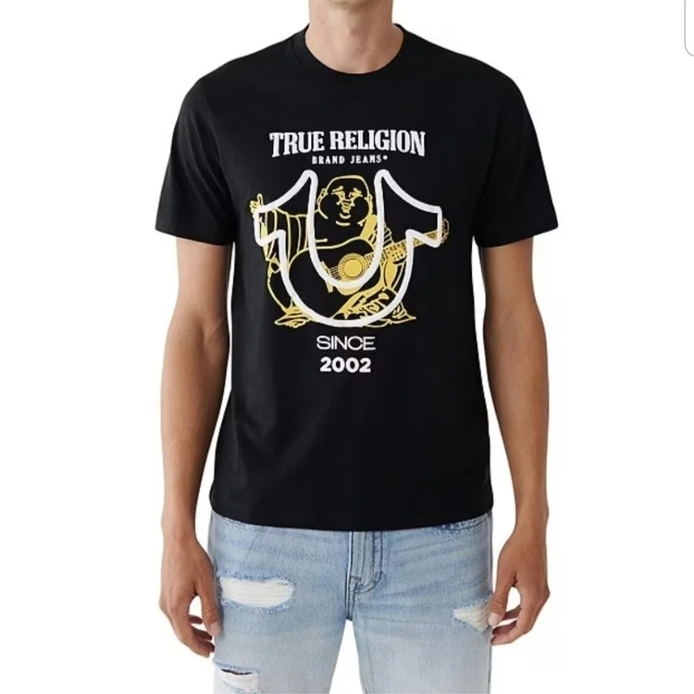True Religion SS Hitchhike Buddha Short Sleeve Black Tee NWT size XL